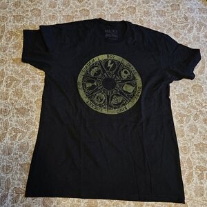 Black Graphic Tee with Green Design